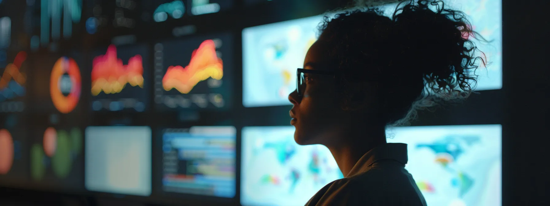 a person analyzing colorful charts and graphs showing costs and payment options for different insurance policies.