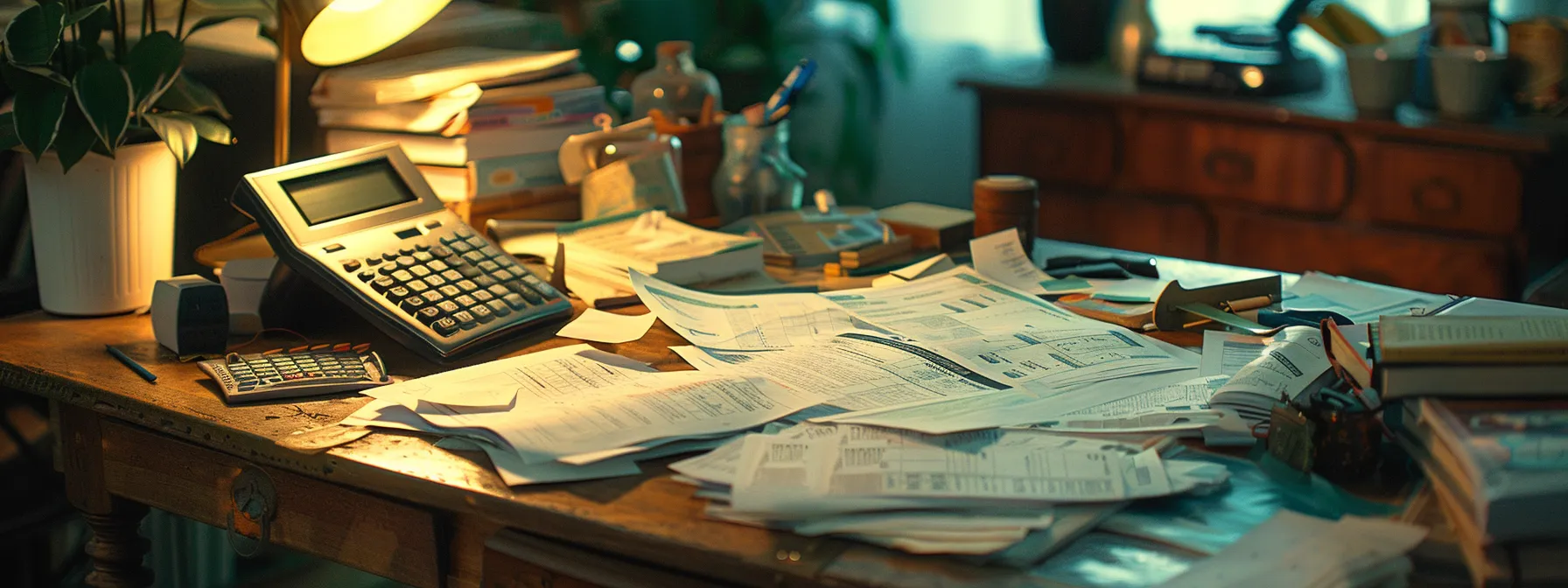 a diverse group of insurance policies displayed on a table, with a calculator and paperwork scattered around as a person carefully evaluates each option for their final expense coverage needs.