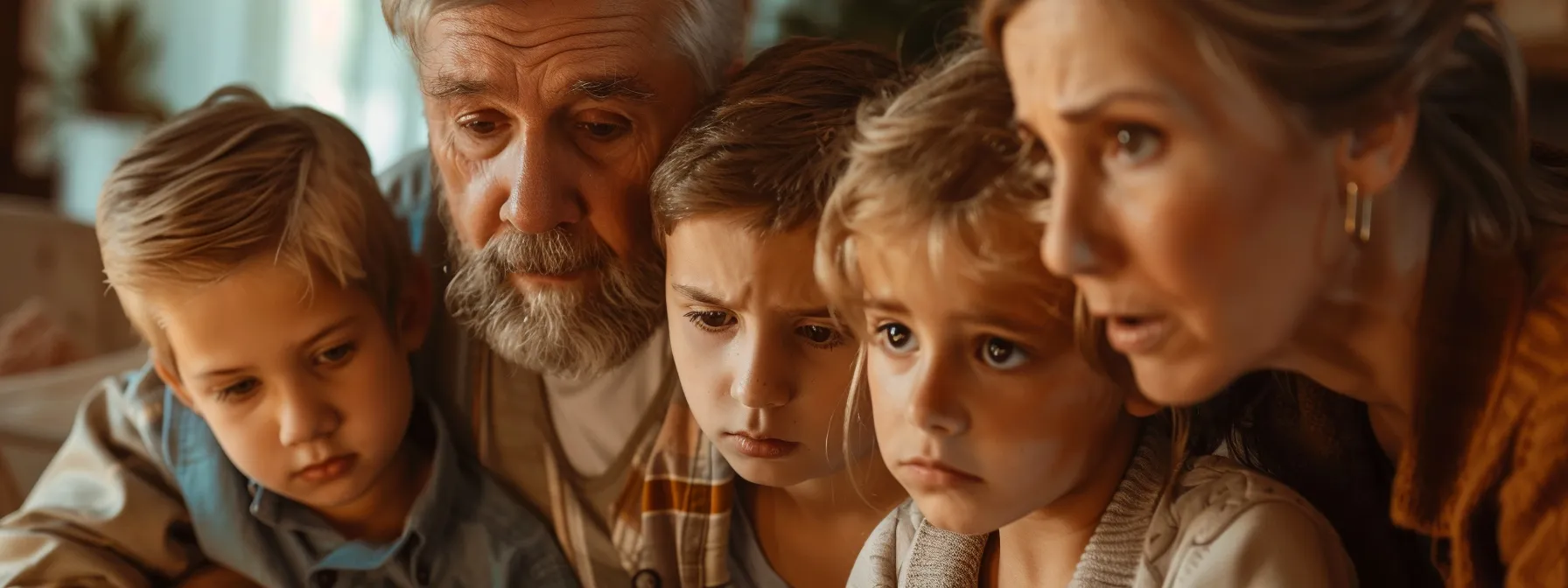 a family looks worried as they watch their savings being drained to cover unexpected funeral expenses.