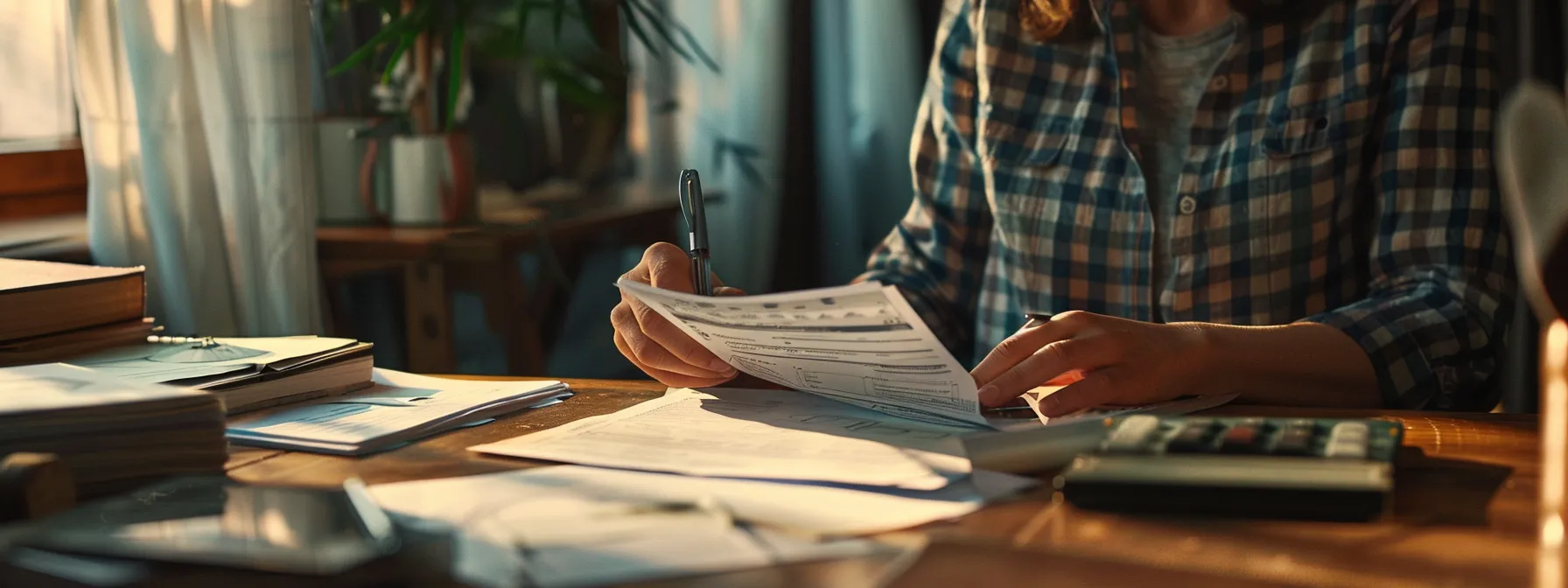 a person confidently completing a final expense insurance application, surrounded by paperwork and a reassuring agent.