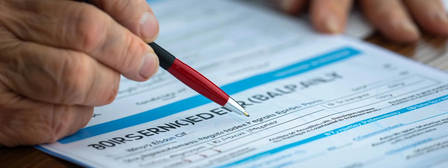 a person diligently filling out a final expense insurance application with a selection of reputable providers and whole life insurance options laid out on the table.