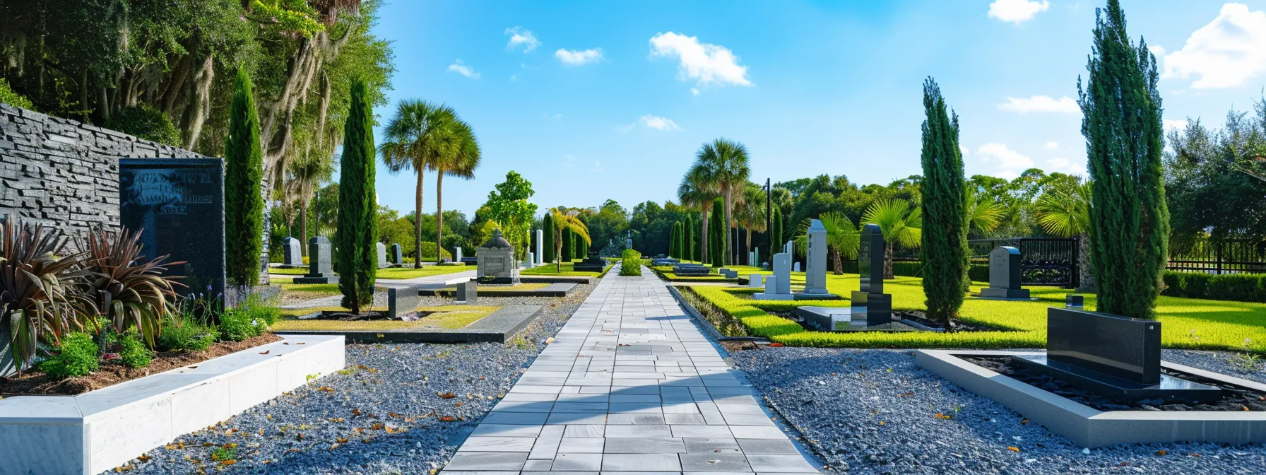 a serene cemetery with a clear blue sky, showcasing a peaceful final resting place, ensuring peace of mind for loved ones through early planning.