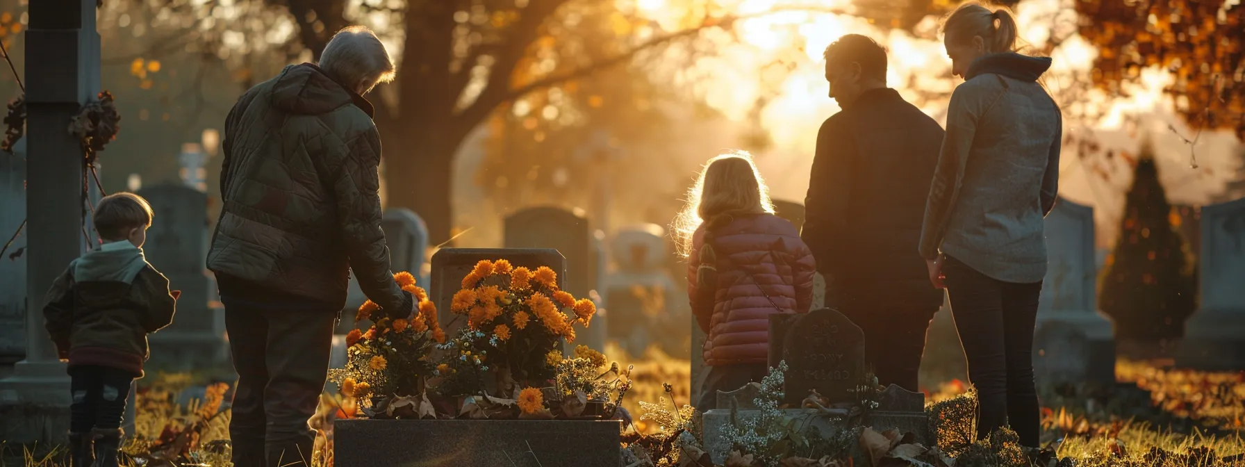 a somber family gathering around a gravestone, weighed down by the financial burden of burial costs and outstanding payments, highlighting the importance of proper life insurance policies.