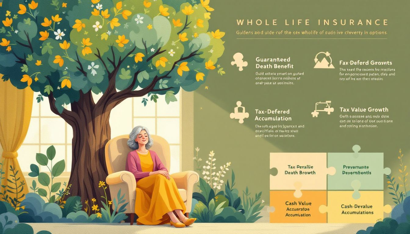 An infographic showing the benefits of whole life insurance for seniors.