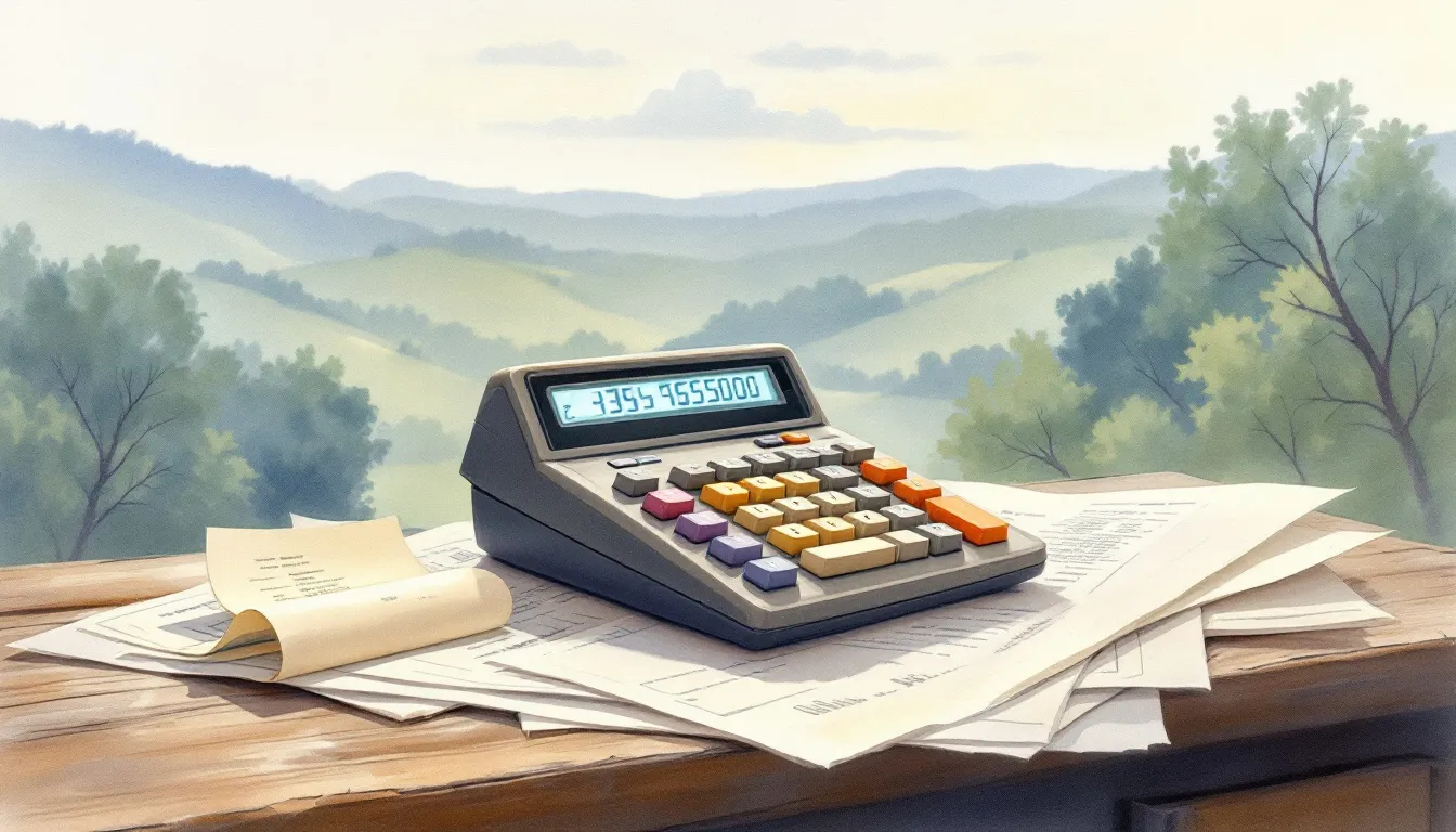 A calculator and financial documents representing life insurance needs.