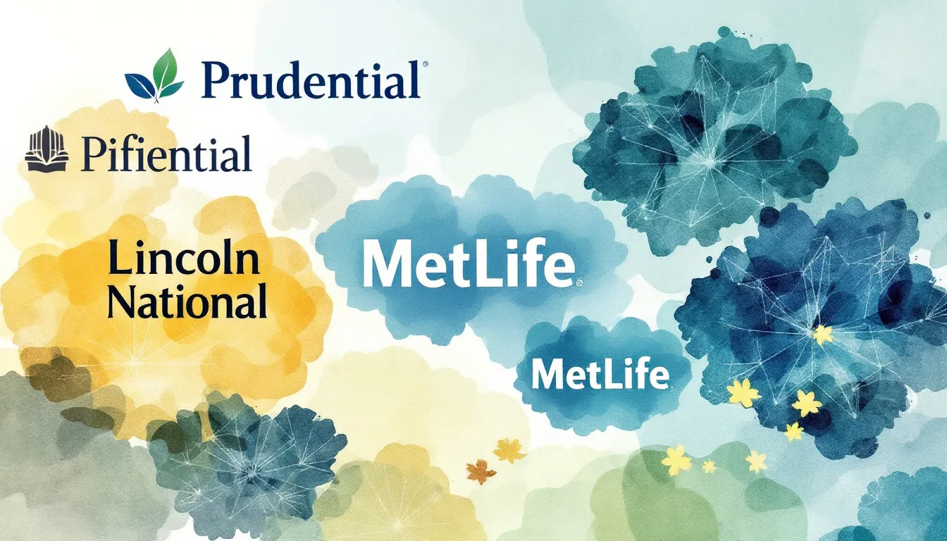 A collage of logos from top life insurance companies.