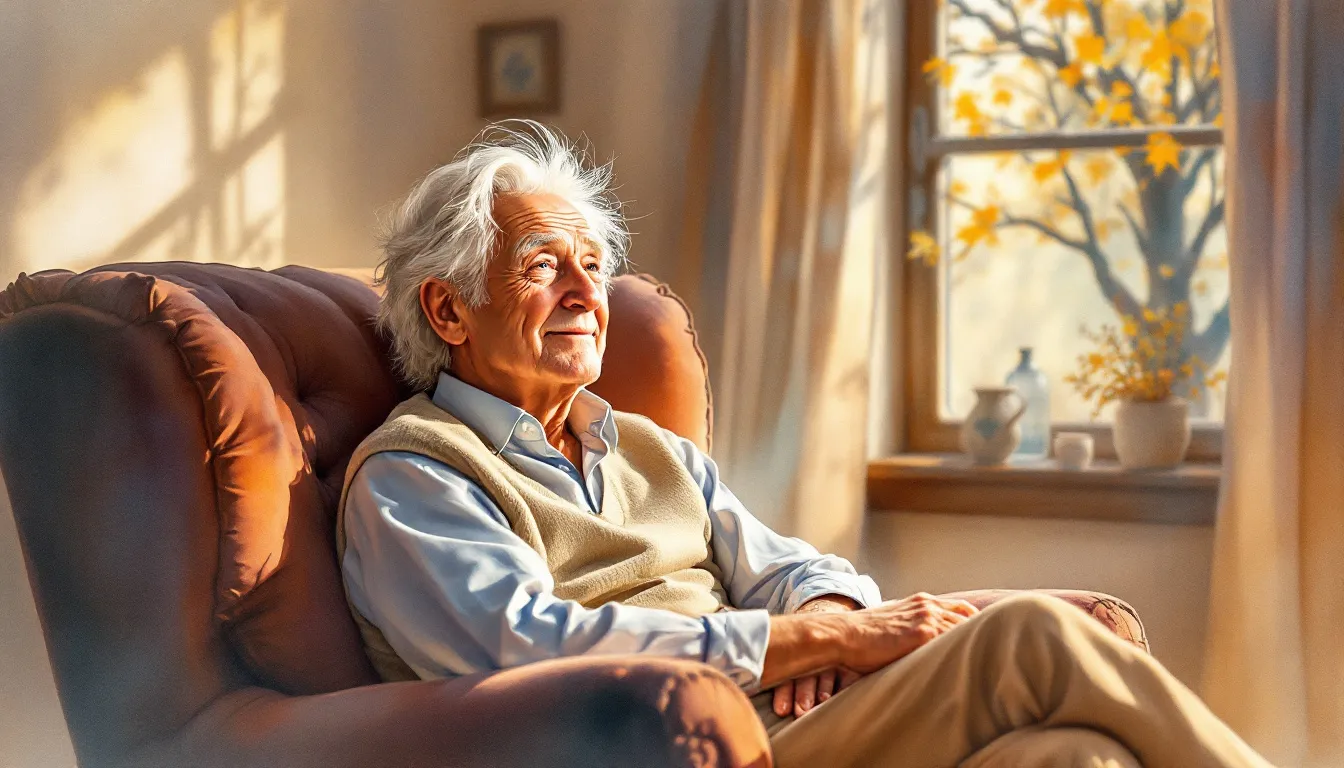 A senior person contemplating the benefits of life insurance in old age.