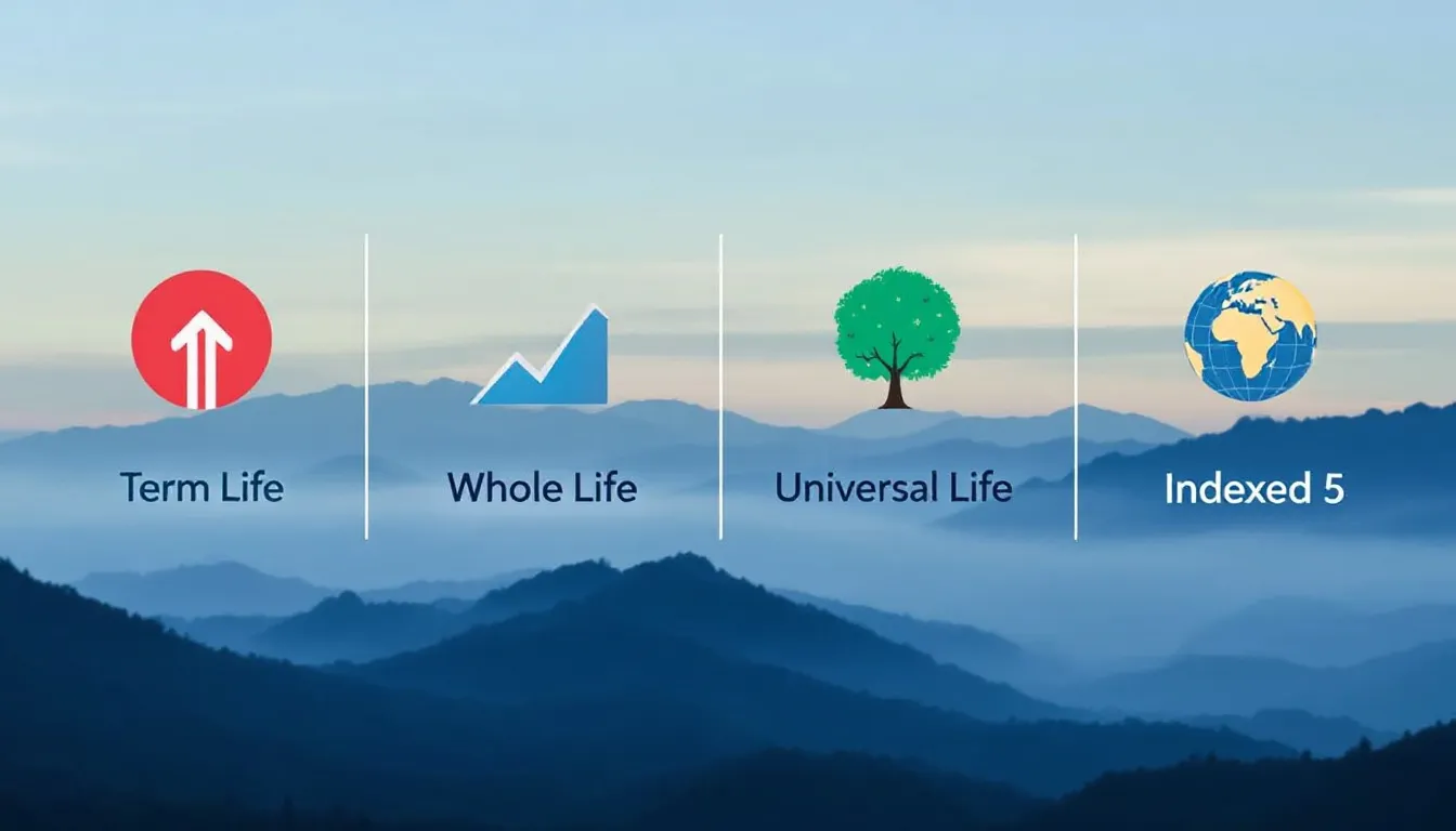 Different types of life insurance policies displayed for comparison.