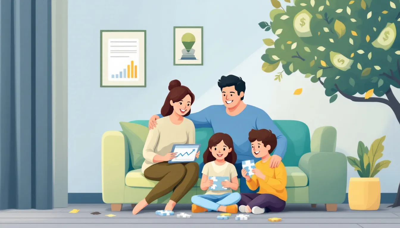 An illustration representing group term life insurance and its benefits.